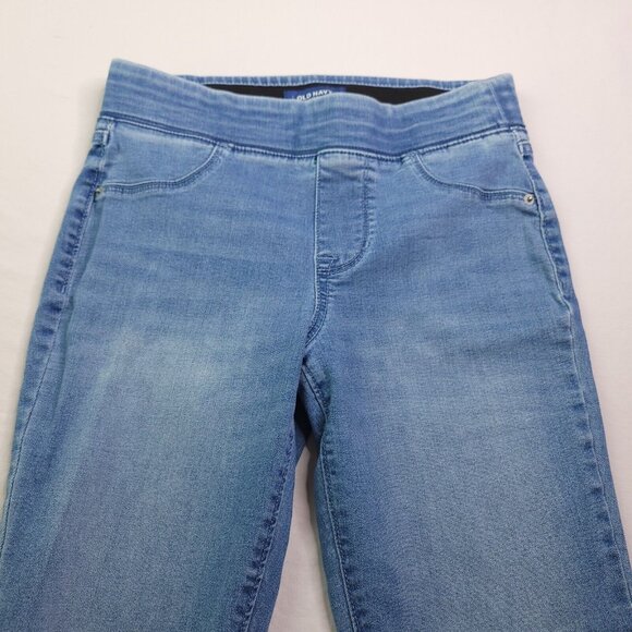 Old Navy Womens Rockstar Skinny Jeans 4 Mid Rise Pull On Light Wash Imperfect - Picture 7 of 9